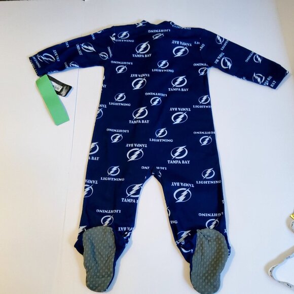 Tampa Bay Lightning Infant 18M Footed Pajamas NHL Licensed Flame Resistant Blue - Picture 2 of 11